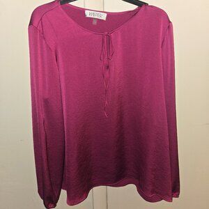 Rich berry/magenta Kasper Tie-Neck Blouse